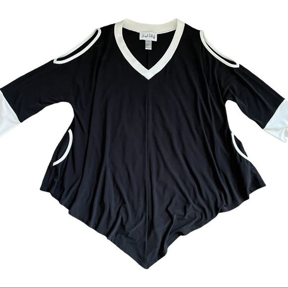 Joseph Ribkoff Cold Shoulder Slinky Tunic with Pockets 4 - Picture 9 of 9